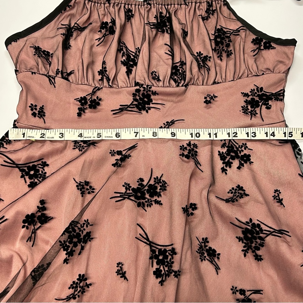 Hapsha Y2k Babydoll Dress Size L Velvet Burnout Sheer Whimsigoth Fairy Grunge‎ - Picture 9 of 11